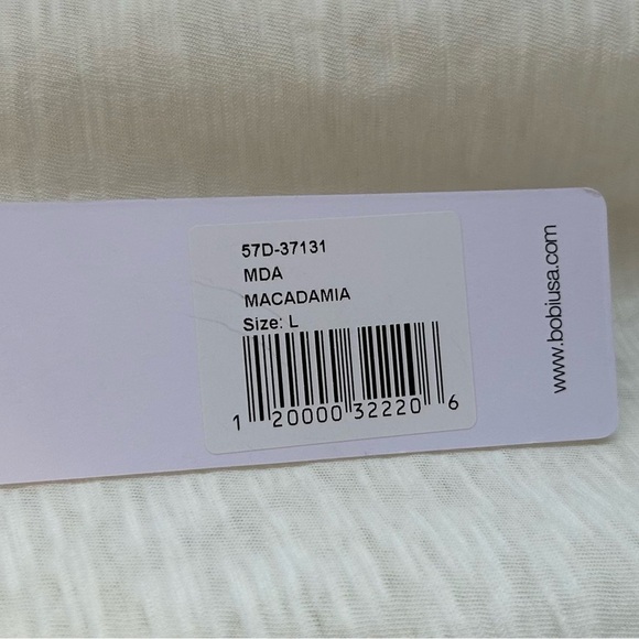 NWT, Bobi Los Angeles Women’s Long Sleeve 100% Cotton Top in Macadamia, Large - Picture 5 of 8